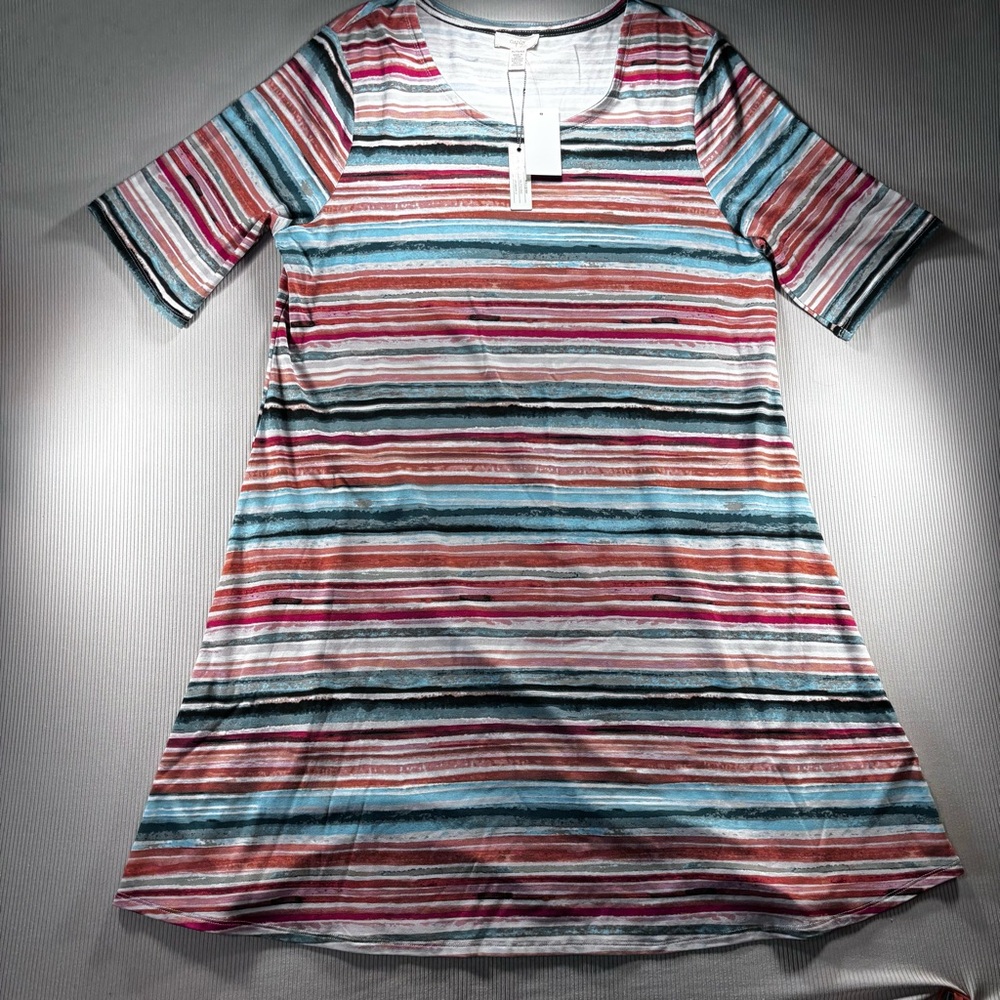 Cupio Multicolored striped A Line Dress New